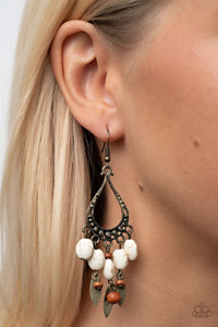 Adobe Air - Brass, Stone & Wood Earrings - Sabrinas Bling Collection