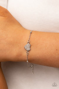 Heartachingly Adorable - White Heart Bracelet - Sabrina's Bling Collection