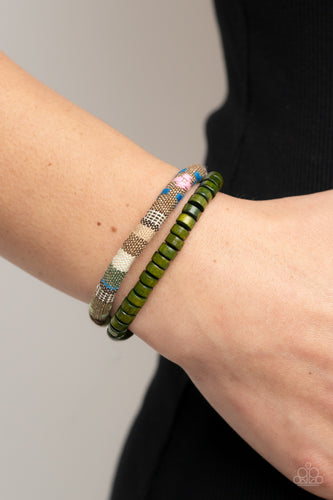 Pack your Poncho - Green Wood Bracelet - Sabrina's Bling Collection