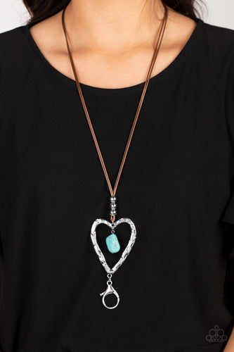 Santa Fe Sweetheart - Blue Turquoise Heart Necklace - Sabrinas Bling Collection