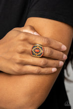 Load image into Gallery viewer, Amplified Aztec - Orange Textile Ring - Sabrina&#39;s Bling Collection