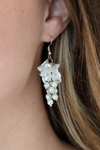 Bountiful Bouquets - White Earrings - Sabrina's Bling Collection