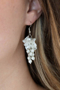 Bountiful Bouquets - White Earrings - Sabrina's Bling Collection