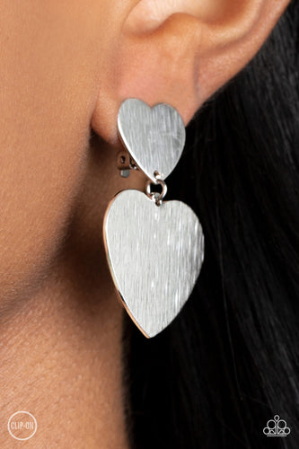 Cowgirl Crush - Silver Heart Earrings - Sabrina's Bling Collection