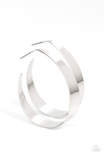 Load image into Gallery viewer, Flat Out Fashionable - Silver Hoop Earrings - Sabrinas Bling Collection