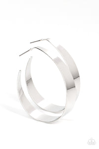 Flat Out Fashionable - Silver Hoop Earrings - Sabrinas Bling Collection