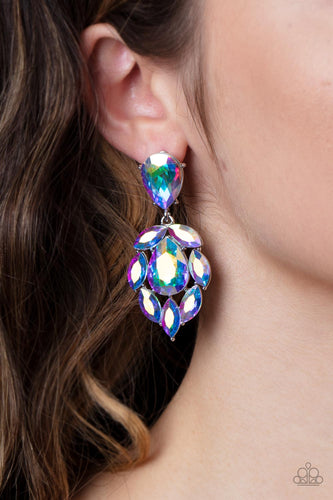 Galactic Go-Getter - Multi Oil Spill Earrings - Sabrina's Bling Collection