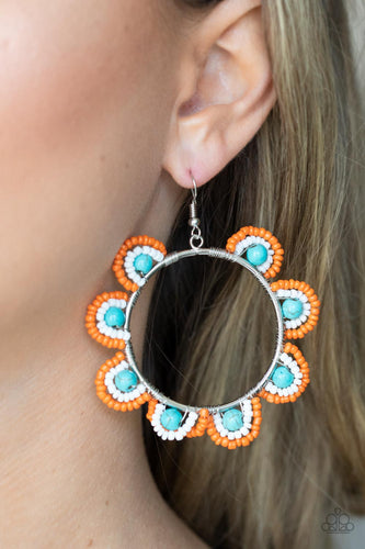 Groovy Gardens - Blue Seed Bead Earrings - Sabrina's Bling Collection