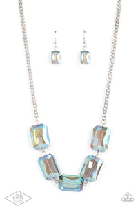 Heard It On The HEIR-Waves - Blue Iridescent Necklace - Sabrina's Bling Collection