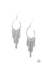 Load image into Gallery viewer, Mood Swing - Silver Teardrop &amp; Fringe Earrings - Sabrina&#39;s Bling Collection