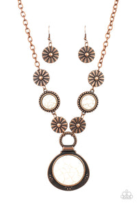 Saguaro Garden - Copper & White Stone Necklace - Sabrina's Bling Collection