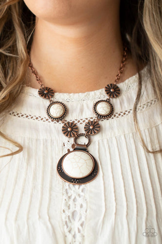 Saguaro Garden - Copper & White Stone Necklace - Sabrina's Bling Collection