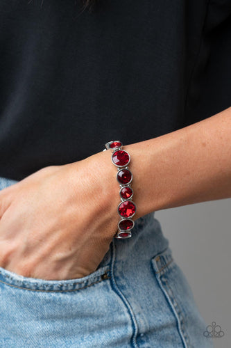 Twinkling Tease - Red Rhinestone Bracelet - Sabrina's Bling Collection