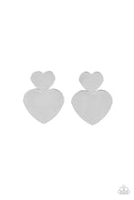 Load image into Gallery viewer, Heart-Racing Refinement - Silver Heart Earrings - Sabrina&#39;s Bling Collection
