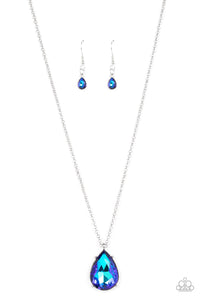 Illustrious Icon - Blue Iridescent Necklace - Sabrina's Bling Collection