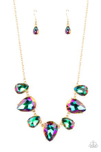 Load image into Gallery viewer, Otherworldly Opulence - Gold &amp; Oil Spill Necklace - Sabrina&#39;s Bling Collection