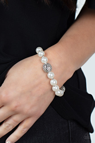 Upscale Whimsy - White Bracelet - Sabrina's Bling Collection