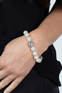 Upscale Whimsy - White Bracelet - Sabrina's Bling Collection