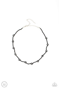 Colorfully Flower Child - Black Seed Bead Choker Necklace - Sabrina's Bling Collection