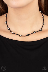 Colorfully Flower Child - Black Seed Bead Choker Necklace - Sabrina's Bling Collection