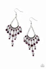 Load image into Gallery viewer, Commanding Candescence - Purple Rhinestone Earrings - Sabrina&#39;s Bling Collection