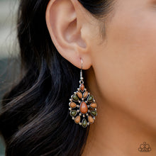 Load image into Gallery viewer, Lively Luncheon - Multi Olive, Tan &amp; Brown Earrings - Sabrina&#39;s Bling Collection