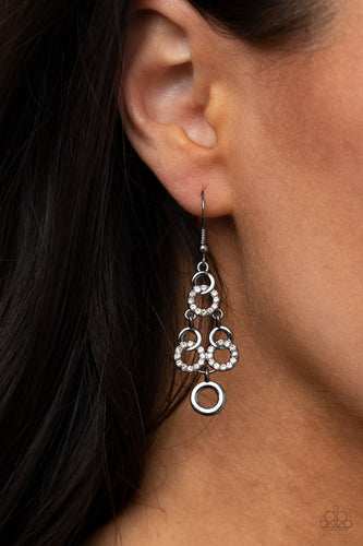 Luminously Linked - Black Earrings - Sabrina's Bling Collection