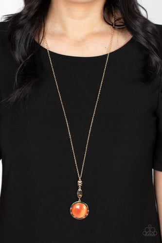 Magic Carpet Cruise - Orange Cat's Eye Necklace - Sabrinas Bling Collection