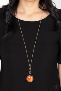 Magic Carpet Cruise - Orange Cat's Eye Necklace - Sabrinas Bling Collection
