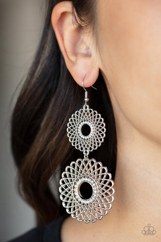 Regal Roulette - White Earrings - Sabrina's Bling Collection