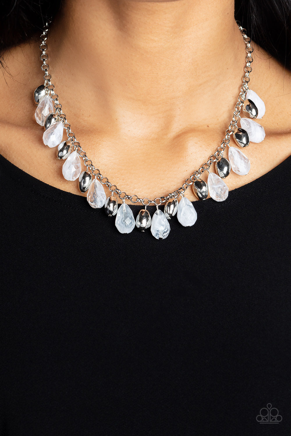Summertime Tryst - White Necklace - Sabrina's Bling Collection