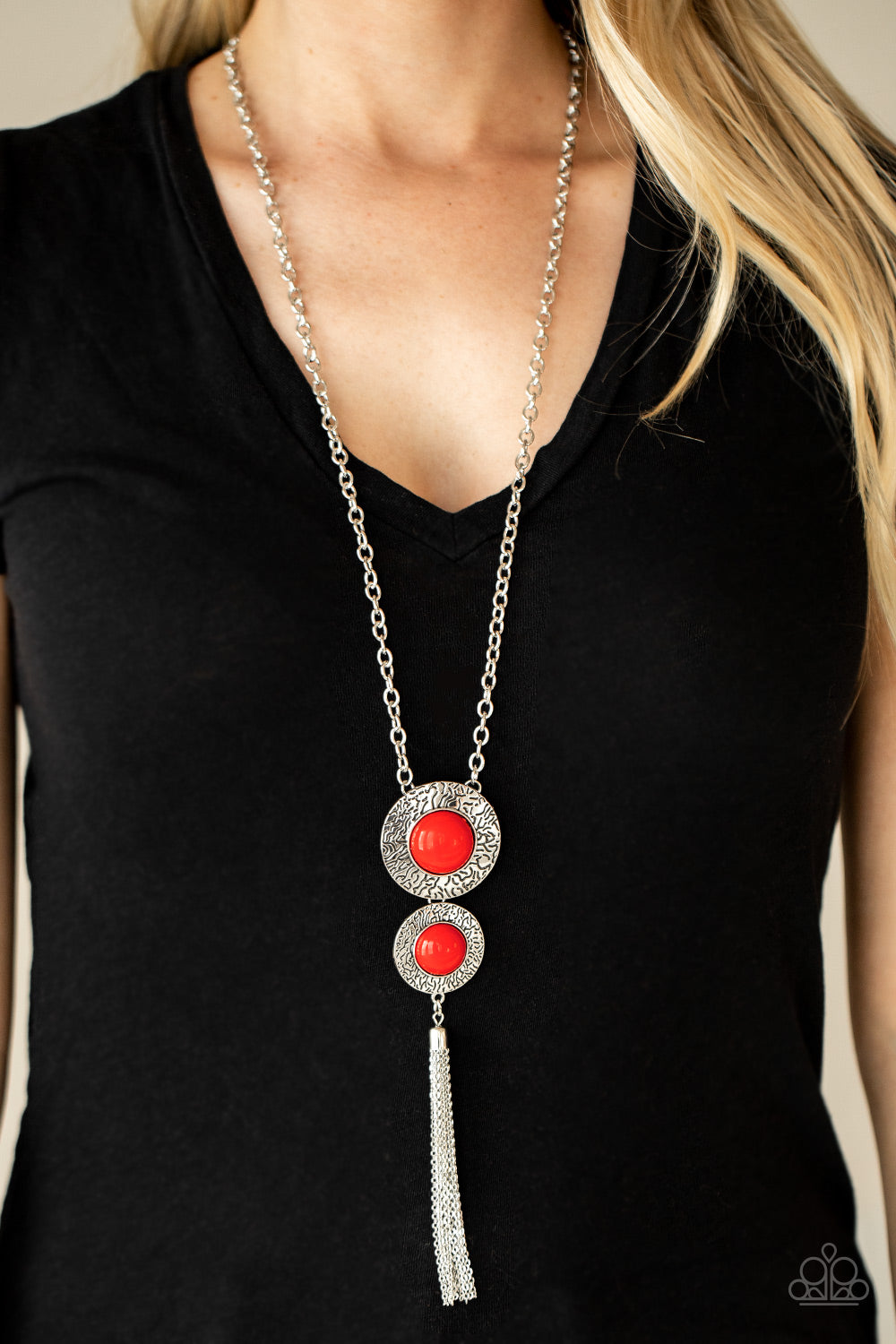 Abstract Artistry - Red Necklace - Sabrina's Bling Collection