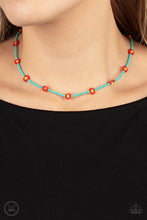 Load image into Gallery viewer, Colorfully Flower Child - Blue Turquoise Seed Bead Necklace - Sabrina&#39;s Bling Collection