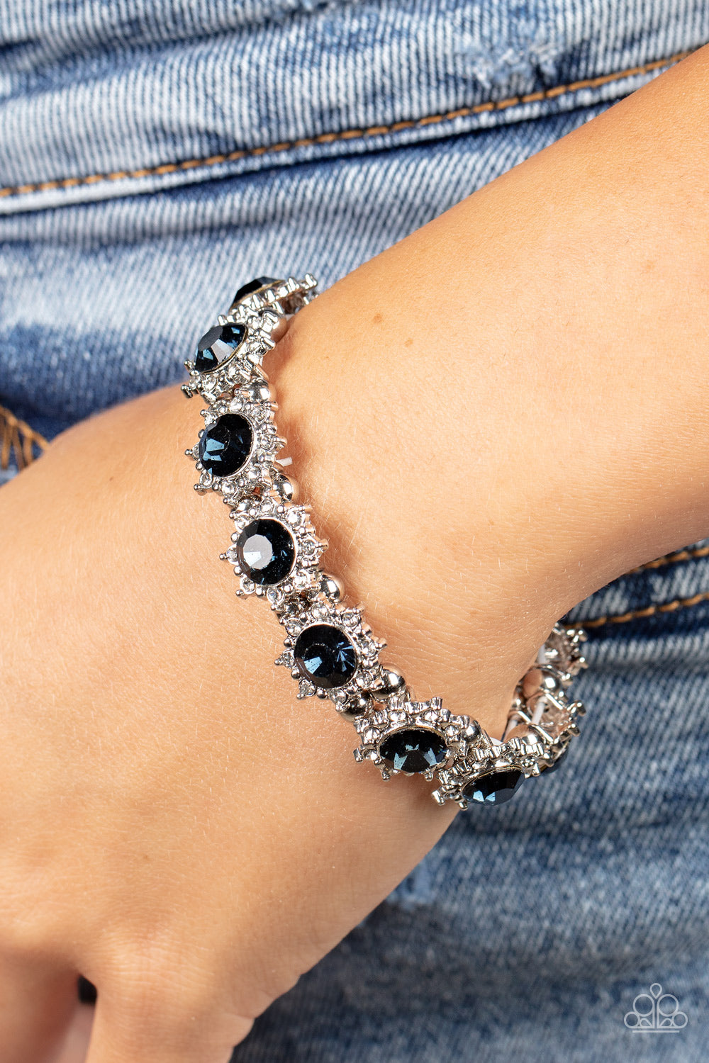 Prismatic Palace - Blue Rhinestone Bracelet - Sabrina's Bling Collection