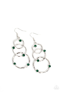 Revolving Radiance - Green Rhinestone Earrings - Sabrina's Bling Collection