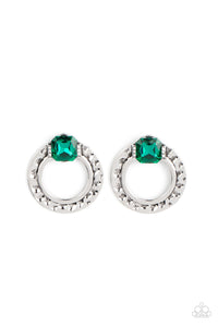 Smoldering Scintillation - Green Rhinestone Earrings - Sabrinas Bling Collection