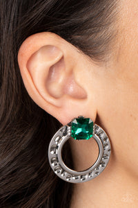 Smoldering Scintillation - Green Rhinestone Earrings - Sabrinas Bling Collection