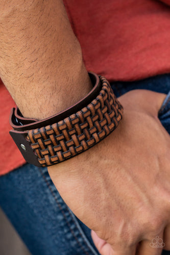 Urban Expansion - Brown Leather Bracelet - Sabrinas Bling Collection