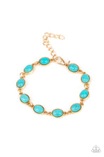 Load image into Gallery viewer, Desert Day Trip - Blue Turquoise &amp; Gold Bracelet - Sabrina&#39;s Bling Collection