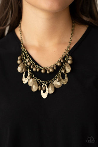 Extra Exhilarating - Brass Necklace - Sabrina's Bling Collection