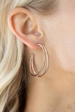 Load image into Gallery viewer, Rustic Curves - Rose Gold Earrings - Sabrina&#39;s Bling Collection