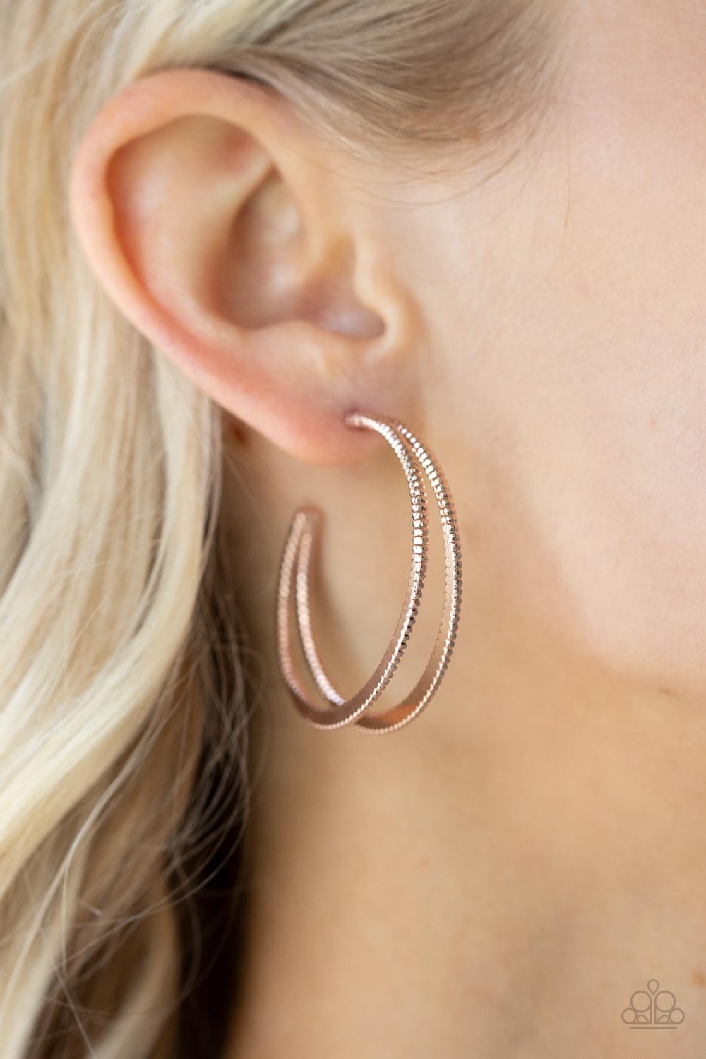 Rustic Curves - Rose Gold Earrings - Sabrina's Bling Collection