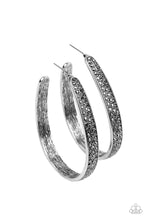 Load image into Gallery viewer, Bossy and Glossy - Silver Hematite Hoop Earrings - Sabrina&#39;s Bling Collection