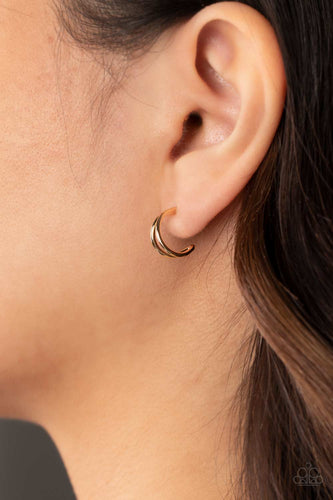 Charming Crescents - Gold Hoop Earrings - Sabrinas Bling Collection