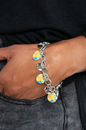Teasingly Tie Dye - Yellow Bracelet - Sabrina's Bling Collection