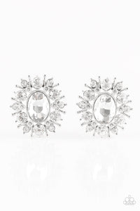 Serious Star Power - White Earrings Paparazzi Jewelry - Sabrina's Bling Collection