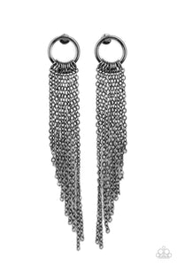 Divinely Dipping - Black Earrings - Sabrina's Bling Collection