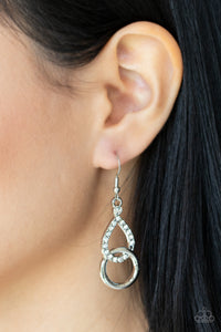 Red Carpet Couture - White Earrings - Sabrina's Bling Collection Earrings