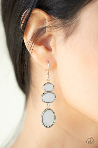 Tiers Of Tranquility - White Earrings - Sabrina's Bling Collection