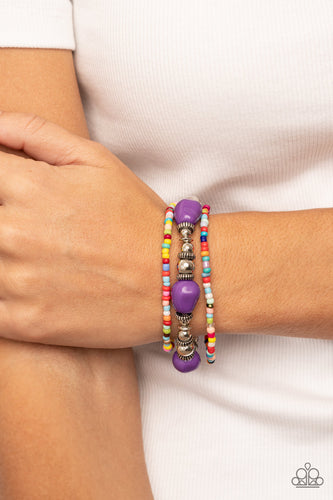 Confidently Crafty - Purple & Multi Bracelet - Sabrina's Bling Collection